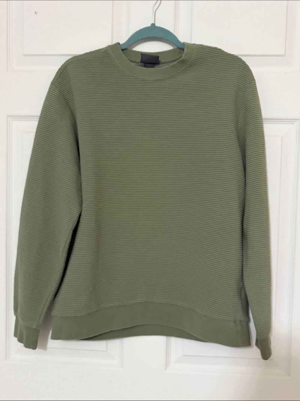 H&M Olive Green Ribbed Crewneck Sweater - Men